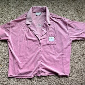 Juicy Couture - Vintage velour short-sleeve button-up top